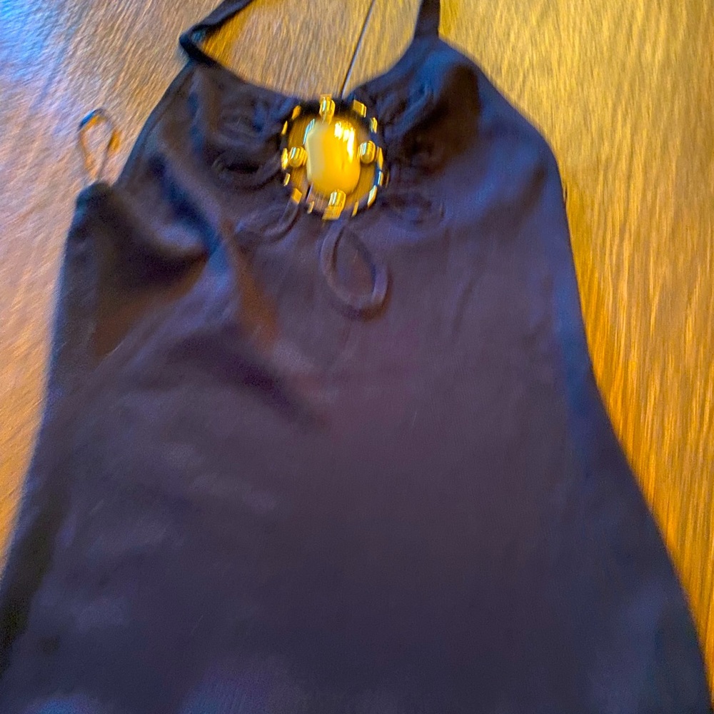 Cotton knit Black Halter Top Large